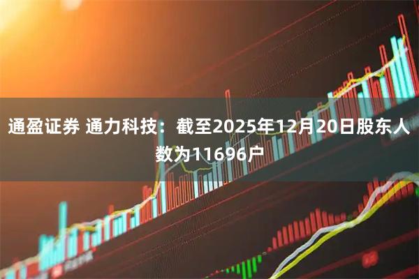 通盈证券 通力科技：截至2025年12月20日股东人数为11696户