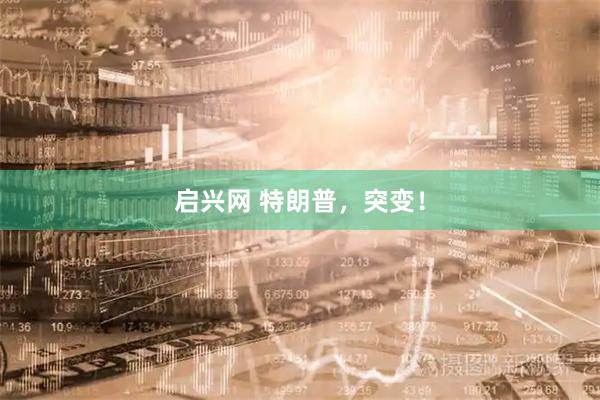 启兴网 特朗普，突变！